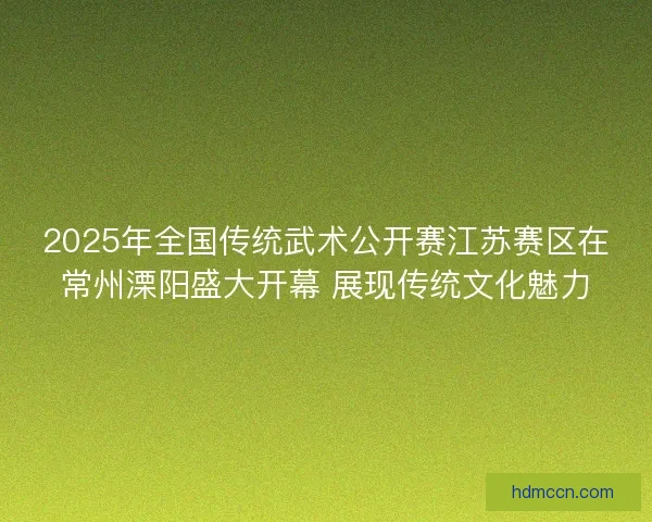 2025年全国传统武术公开赛江苏赛区在常州溧阳盛大开幕 展现传统文化魅力